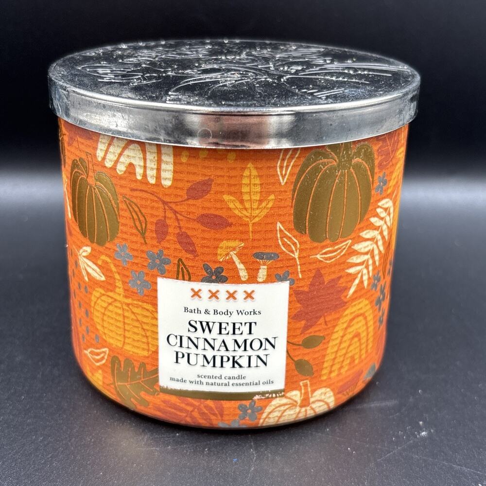 SWEET CINNAMON PUMPKIN CANDLE LARGE JAR 14.5oz 3 wick Bath Body Works